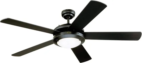Vista 10 de Westinghouse 7305400 Comet - Ventilador de techo LED, 52 pulgadas, níquel cepillado, vidrio esmerilado Instalación en interiores, luz LED
