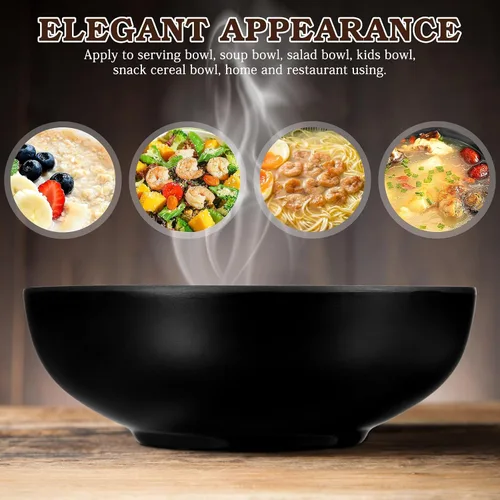Vista 2 de DOITOOL Recipiente A5 de estilo japonés para ramen de 8.46 pulgadas, recipiente de fideos de porcelana de imitación, apto para microondas