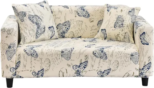Vista 11 de Funda estampada para sofá, funda elástica para sofá, protector de sofá para sofá de 3 plazas, funda elástica para sofá con 1 funda de almohada