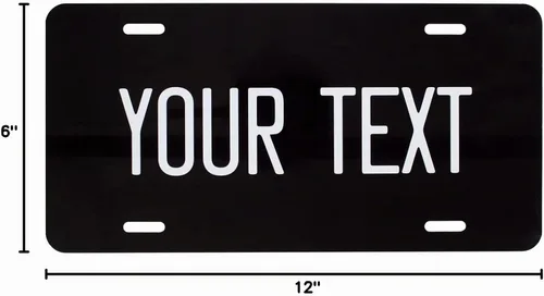 Vista 7 de Excelmark Vanity - Placa de matrícula personalizada para exhibiciones de automóviles, placa de aluminio personalizada (negro)