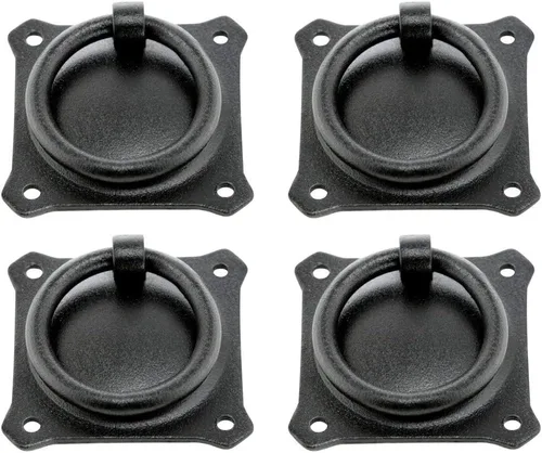 Vista 50 de Renovators Supply Manufacturing Manijas de Gabinete de 3 pulgadas de Hierro Forjado Negro Tiradores de Cajón Manijas Antiguas de Gabinete de Cocina