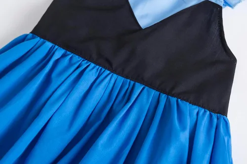 Vista 8 de Ruikajia Disfraz de Sirenita Ariel Cosplay Azul para Niñas