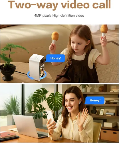 Vista 2 de NGTeco Cámara de videollamadas bidireccionales, monitor para mascotas para bebés ancianos 4MP HD para interiores, WiFi de doble banda (2.4/5GHz)