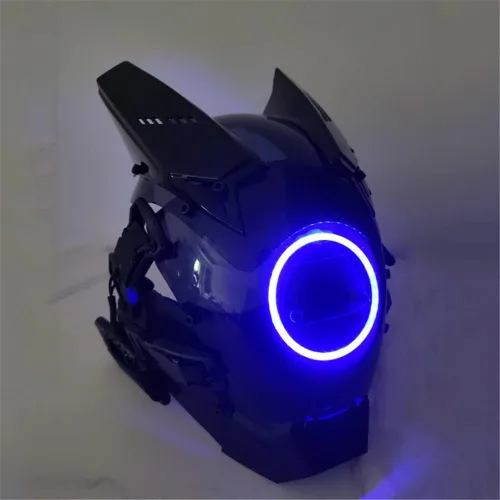 Vista 4 de Ormakurda - Máscara de cosplay para hombres y mujeres tecnología punk futurista máscara para cosplay Halloween fiesta festivales de música accesorios