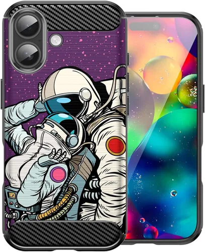 Vista 20 de CasesOnDeck Case Compatible with [Apple iPhone 17 / iPhone 17 Case] Pictorial Patterned TPU Design Case Flexible Slim and Elegant (Astronaut)