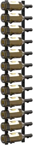 Vista 4 de Wall Mounted Wine Rack for 12 Bottles Black Iron
