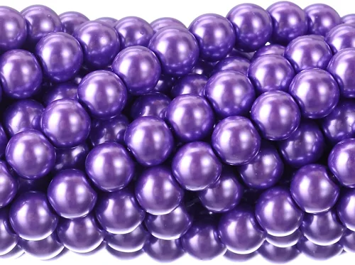 Vista 32 de RUBYCA 200 piezas de cuentas redondas de cristal checo satinado brillante pequeñas para hacer joyería 10mm Amatista Púrpura