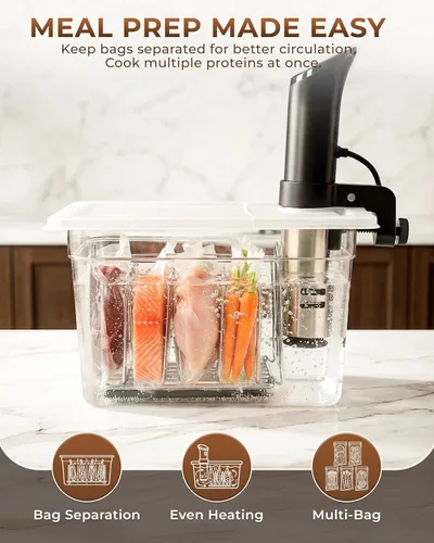 Vista 3 de EVERIE Sous Vide - Contenedor compatible con ANOVA Nano, Contenedor con tapa y estante