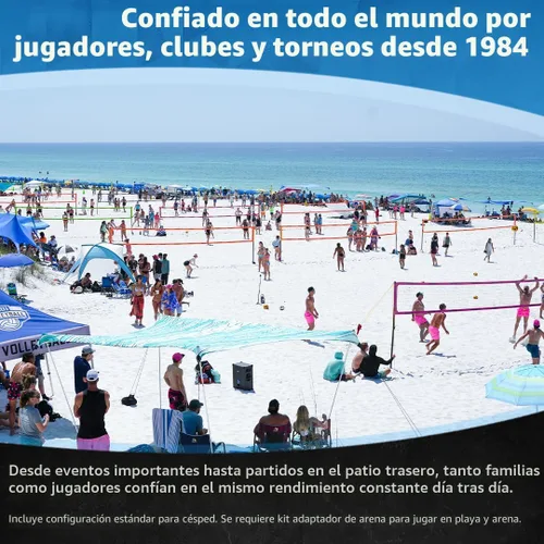 Vista 7 de Park & Sun Sports Spectrum Classic: Sistema de red de voleibol profesional ajustable para exteriores Negro