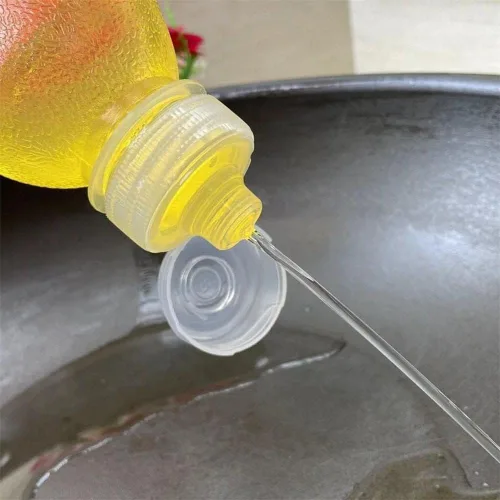 Vista 5 de Botella de plástico exprimible, botella transparente para exprimir condimentos, con válvula de silicona sin retorno, adecuada para aceite, miel