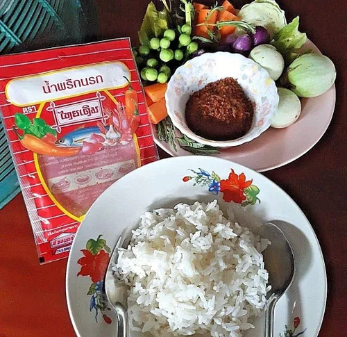 Vista 8 de Na-Rok Chili Flake (Nam Prik) - Comida tradicional de buen sabor picante (paquete de 3)