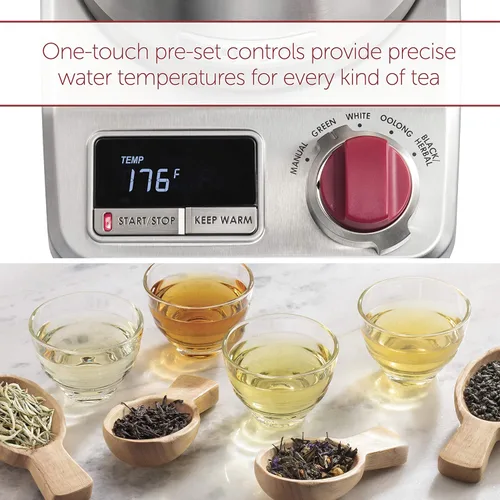 Vista 2 de Wolf Gourmet Hervidor eléctrico de temperatura real, capacidad de 1,5 litros, WGKT100S