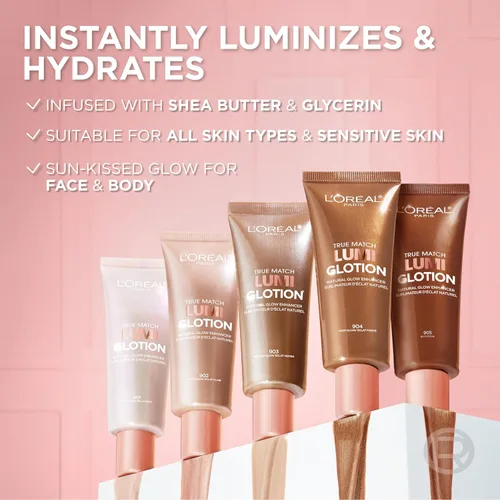 Vista 7 de L'Oréal Paris Maquillaje True Match Lumi Glotion, Potenciador de brillo natural, Iluminador resaltador, Gotas bronceadoras para un brillo bañado por
