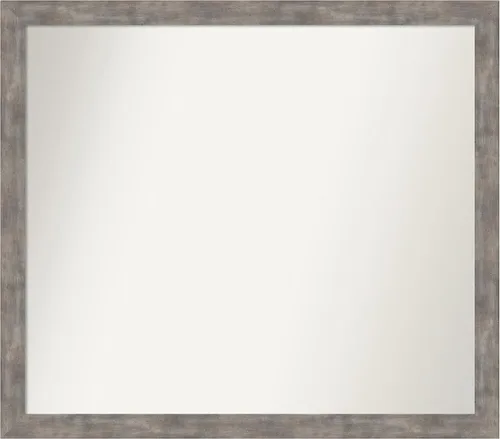 Vista 28 de Amanti Art Silver Bathroom Mirror for Over Sink, 26x45 Custom Made Marred Pewter Rectangle Vanity Mirror, Oversize Casual Wood Frame, Hangs Estaño