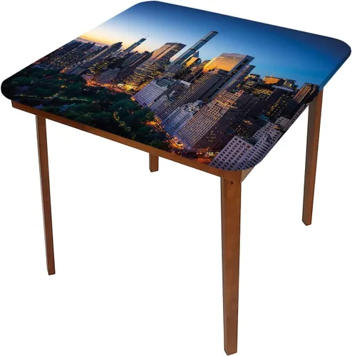 Vista 3 de Mantel con bordes elásticos de ciudad, Sun Rising Over Central Park in Manhattan, funda cuadrada y tranquila para mesa de comedor, se adapta a mesas