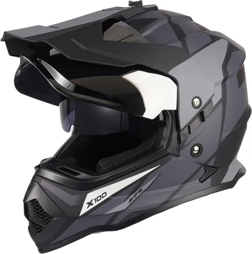 Vista 8 de Orthrus Casco de motocicleta Dual Sport Adventure certificado por DOT para adultos, doble visera y ranura de intercomunicador, ATV UTV Dirt Bike