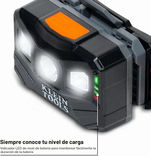 Vista 6 de Klein Tools 56048 Linterna frontal LED recargable, correa de tela ajustable, 400 lms, tiempo de funcionamiento durante todo el día, para el trabajo
