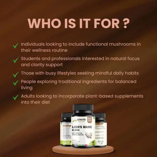 Vista 4 de Suplemento complejo de hongos 8 en 1 con cola de pavo de melena de león Reishi Cordyceps Apoyo inmunológico para la salud del cerebro Cápsulas
