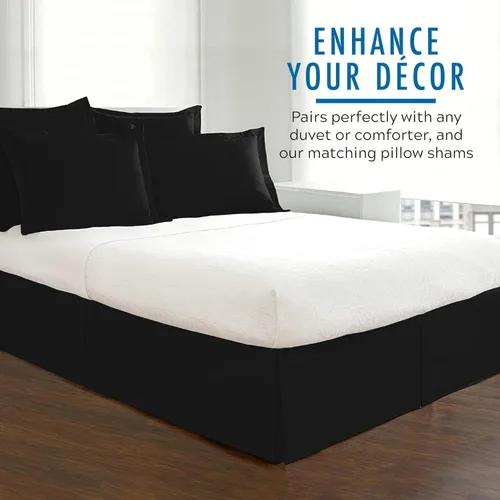 Vista 6 de Rodapié de popelina a medida para cama de Fresh Ideas, 14 pulgadas, Algodón Poliéster, Negro, gemelo