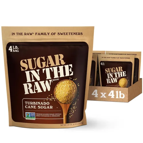 Vista 7 de Azúcar cruda/no refinada, 32 oz por caja Azúcar turbinado puro, totalmente natural, proyecto verificado sin OMG, Kosher, vegano y sin gluten