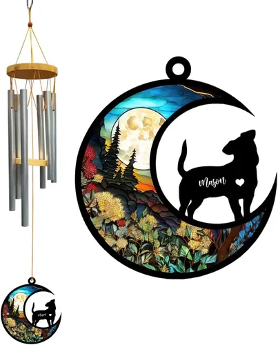 Vista 8 de Campanillas de viento personalizadas para perros, campanillas de viento conmemorativas para perros, campanillas de viento para pérdida de mascotas A3