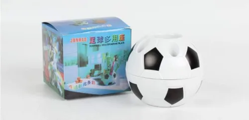 Vista 7 de Soporte creativo para bolígrafo de fútbol de escritorio, diseño de estilo de estilo de fútbol, contenedor de escritorio, organizador de escritorio