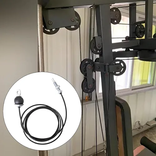 Vista 7 de 5mm Steel Wire Rope Cable (0.2 inch) Compatible with LAT Pulldown - Fitness Pulley Accessories for Home Gym Strength Training- 500cm