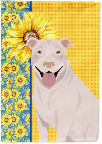 Vista 348 de Caroline's Treasures WDK5313GF Bandera de jardín con diseño de girasoles de verano, color negro y tostado, Airedale Terrier para buzón, bandera