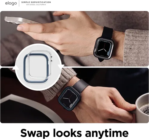 Vista 6 de elago Duo - Funda compatible con Apple Watch, protección completa (PC dura + material de TPU), acceso completo a la pantalla