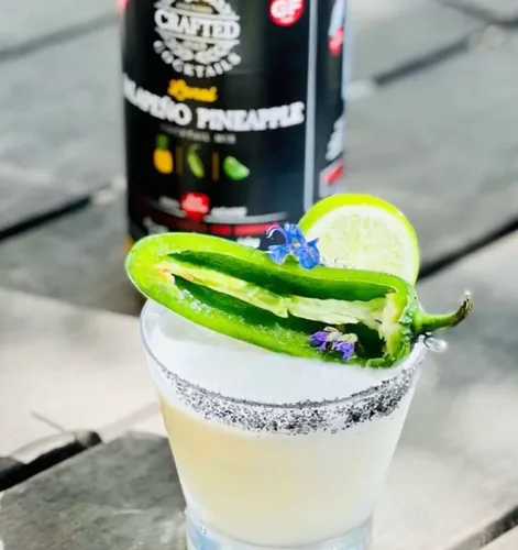 Vista 6 de Paquete de 2 – Mezcla de cóctel de piña jalapeña/lanai – piña, jalapeño y lima con agave orgánico. Hace grandes margaritas y mai tais. Solo 60