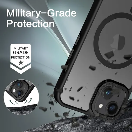 Vista 5 de BENTOBEN Funda magnética para iPhone 13 y iPhone 14 [compatible con Magsafe] Funda translúcida mate para iPhone 13/14, delgada, a prueba de golpes