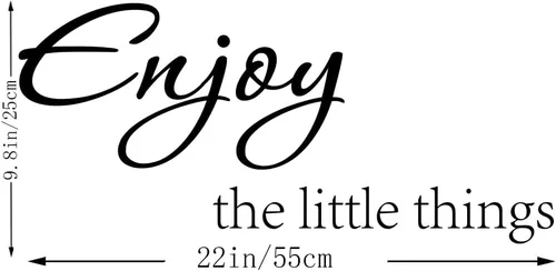 Vista 4 de Enjoy The Little Things - Calcomanías de vinilo para pared con texto en inglés "Enjoy The Little Things