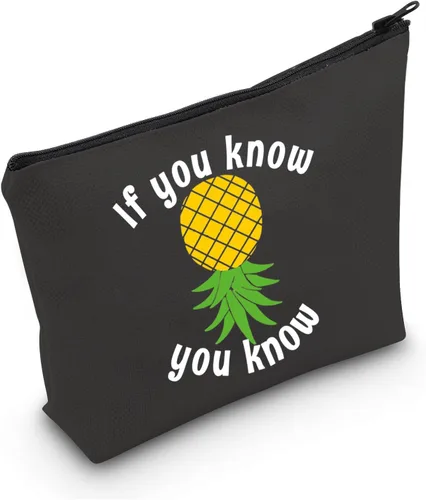 Vista 9 de MNIGIU Bolsa de cosméticos divertida de piña al revés Bolsa de maquillaje de piña Swinger Regalo de fiesta de regalo, Piña al revés., Monedero