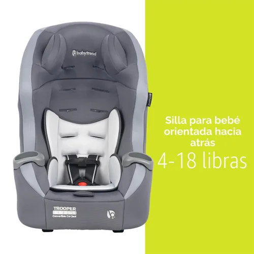 Vista 4 de Baby Trend Trooper™ Slim 3 en 1 Asiento de coche convertible, Gris Dash