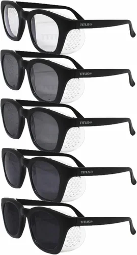 Vista 2 de TITUS G12 Retro Style Safety Glasses with Folding Side Shield Marrón