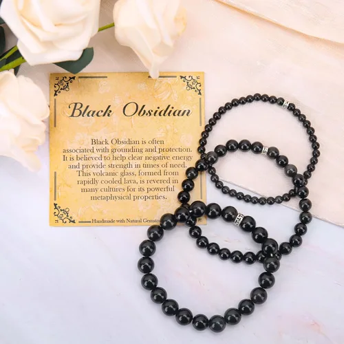 Vista 4 de BONNY BOXX Pulsera de piedras semipreciosas de 0.150.230.315 pulgadas (460.315 in) para hombres y mujeres, joyería