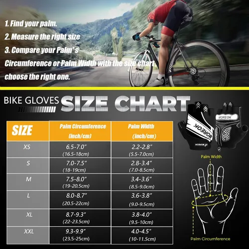 Vista 7 de BIKINGMOREOK Guantes de ciclismo de montaña para hombres y mujeres, medio dedo, entrenamiento, deportes, ciclismo de carretera, guantes de bicicleta