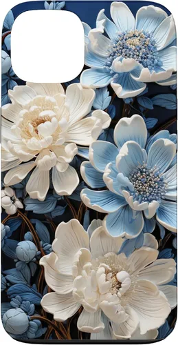 Vista 7 de iPhone 16 Chinoiserie Floral Toile Blue and White Case