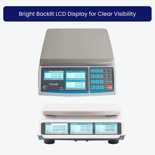 Vista 5 de Aquos ZTP Price Computing Scale – Clase III NTEP Legal para comercio, báscula digital comercial con pantalla LCD retroiluminada y placa de acero