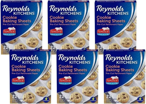 Vista 13 de Reynolds Kitchens Hojas para hornear galletas, papel pergamino precortado (22 hojas, paquete de 2)