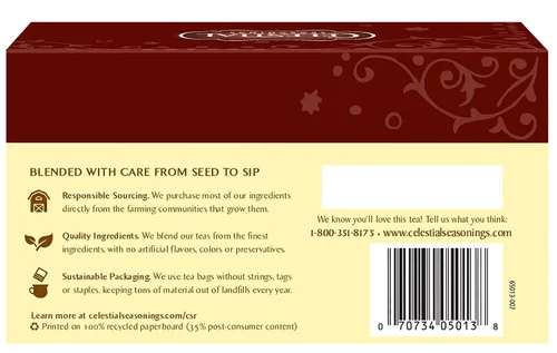 Vista 2 de Celestial Seasonings Té de hierbas sin cafeína Roastaroma - 20 bolsas de té - Caja de 6