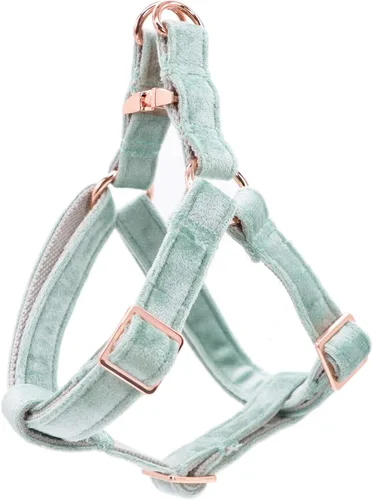 Vista 7 de ARING PET Arnés halter para perro, arnés de terciopelo para perro, arnés halter para perro sin tirones, arnés ajustable resistente para perros