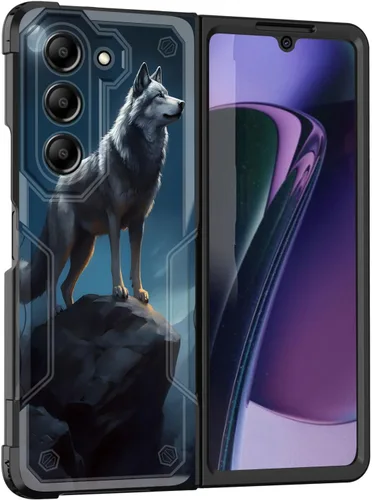 Vista 24 de Funda para Galaxy Z Fold 5 5G 2023, doble capa, protección contra caídas de grado militar de 10 pies, antideslizante, resistente a prueba de golpes