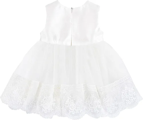 Vista 3 de Taffy - Vestido bordado de bautizo para bebé, 6 piezas, de 0 a 3 meses, color blanco, Blanco