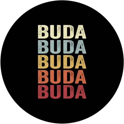 Vista 3 de Buda Texas Buda TX Retro Vintage Texto PopSockets PopGrip intercambiable