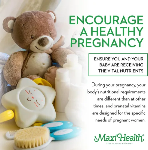 Vista 3 de Maxi Health Vitaminas prenatales para mujeres – Vitaminas prenatales diarias con hierro, folato, colina, vitamina D3 y nutrientes esenciales