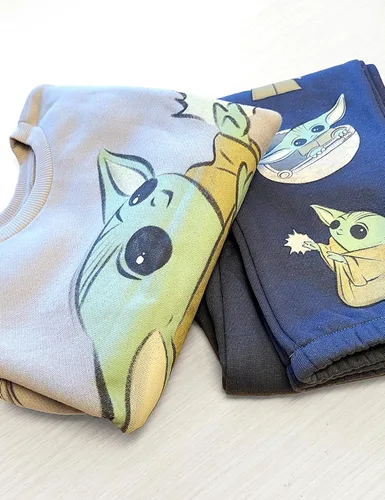 Vista 5 de STAR WARS Mandalorian Grogu - Pijama de manga larga de forro polar suave para niños pequeños
