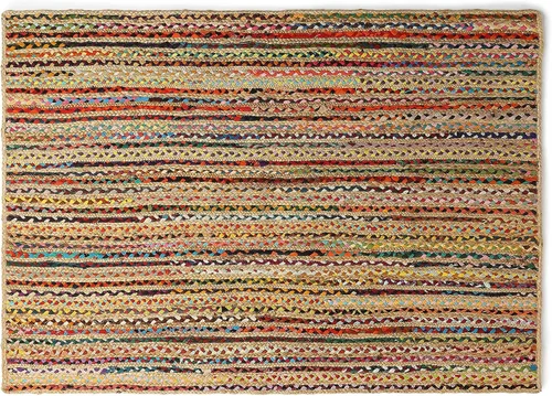 Vista 13 de RedEarth · Alfombra rectangular - 2'x3' de yute natural trenzada con respaldo antideslizante - Alfombra boho tejida a mano para dormitorio, cocina