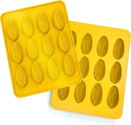 Vista 2 de Mobi Molde de silicona para hornear de 12 perros de maíz, amarillo