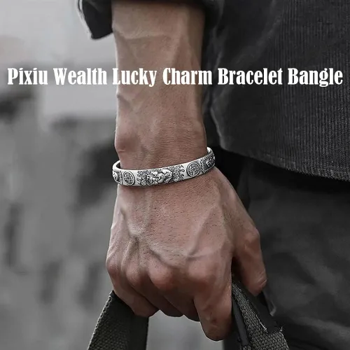 Vista 2 de Pixiu - Juego de anillos de Feng Shui Pixiu, pulsera de riqueza china de Feng Shui Pi Yao, anillo de protección de riqueza que trae buena suerte